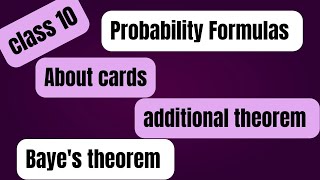 Probability Formulas class 10 | Probability important formulas | Statistics and Probability class10