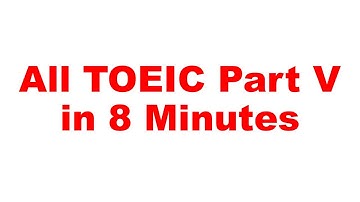 TOEIC FULL PART V Reading in 8 Minutes
