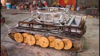 Man Builds Amazing TANK for his Son Using WOOD  | by @NDWoodArt