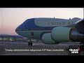 Trump subpoenas New York Times journalists after report his plane lacked advanced security features