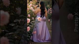 Lavender Satin Slip Dress Glam Luxury Garden Look