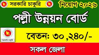 পলল উননযন বরড বশল নযগ বজঞপত ২০২৬Job Circular 2026চকরর খবর ২০২৬ নতন নযগ 2026