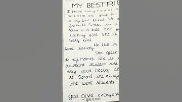 # My best friend essay # handwriting # improve handwriting # English essay