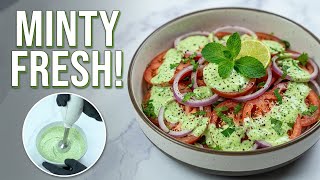 Fresh Indian Tomato Salad with Zesty Mint Dressing (Under 1 Min!)