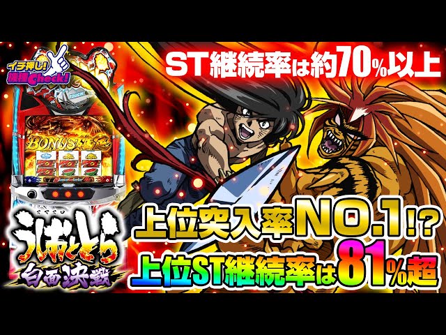 新台 【Lうしおととら白面決戦】上位AT中は高継続STと上乗せ特化
