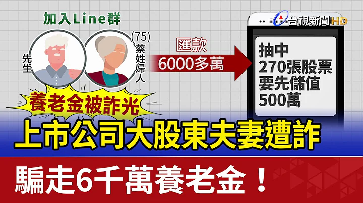 上市公司大股东夫妻遭诈 骗走6千万养老金！ - 天天要闻