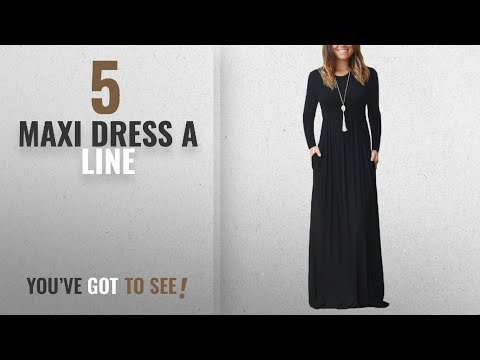 Top 10 Maxi Dress A Line [ Winter 2018 ]: DEARCASE Women's Round Neck Long Sleeves A-line Casual