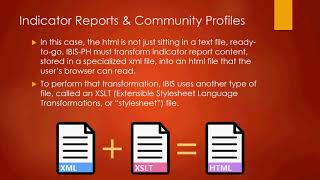 IBIS-PH Adopter Overview, Part 3. Indicator Report and Community Profile Web Pages on IBIS-PH