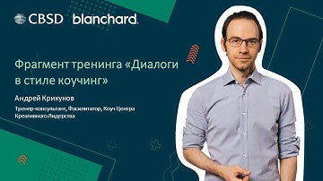 Андрей Крикунов, тренер-эксперт CBSD, фрагменты тренинга Диалоги в стиле коучинг. Бланшар.