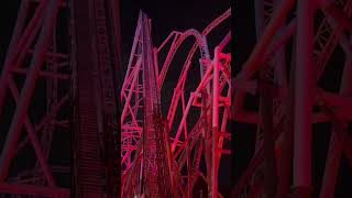 Hyperia at night during Thorpe Park Fright Nights 2025