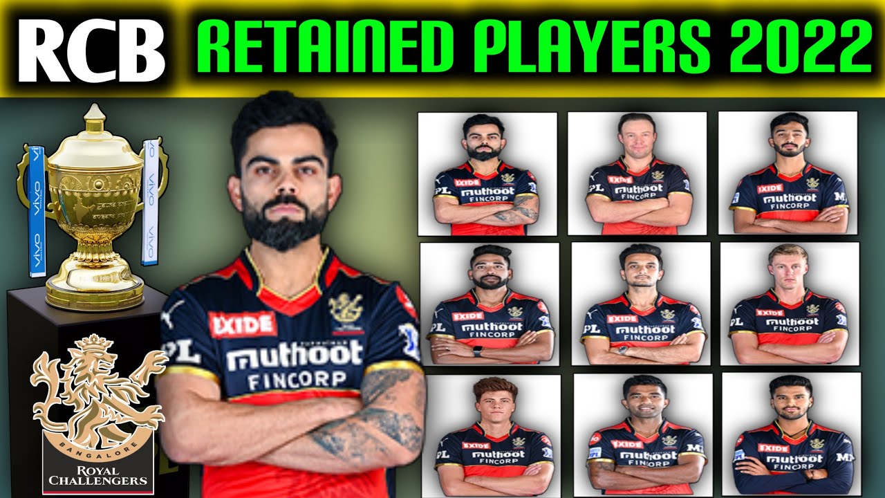 RCB Retained Players 2022 | RCB 2022 Auction | IPL 2022 | IPL 2022 RCB Team | RCB 2022