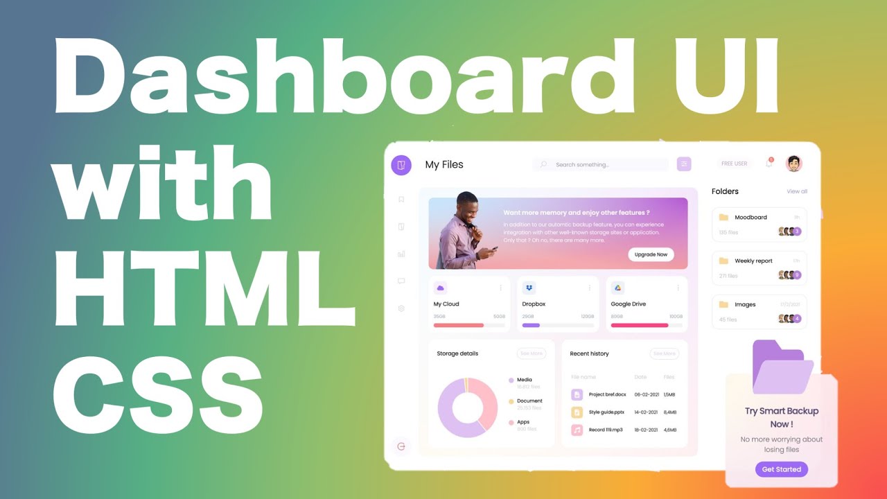 Dashboard/Admin Panel with HTML, CSS, and JavaScript - YouTube