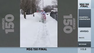 MSG 150: Snow Blowing in Goalie Gear! | MSG Networks