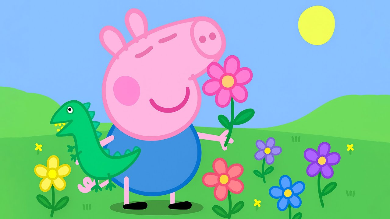 🌸🐷 George Explores the Flower Garden | Peppa Pig Funny Animation  Outdoor Adventure