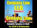 COMPANY LAW FULL SYLLABUS | LLB Semester 4 | CCSU | For All Law Students | HINDI #companylaw  #llb