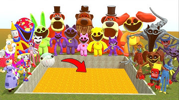 DESTROY CATNAP SMILING DOGDAY POPPY PLAYTIME CHAPTER 3 ALPHABET LORE in BIG LAVA HOLE - Garry