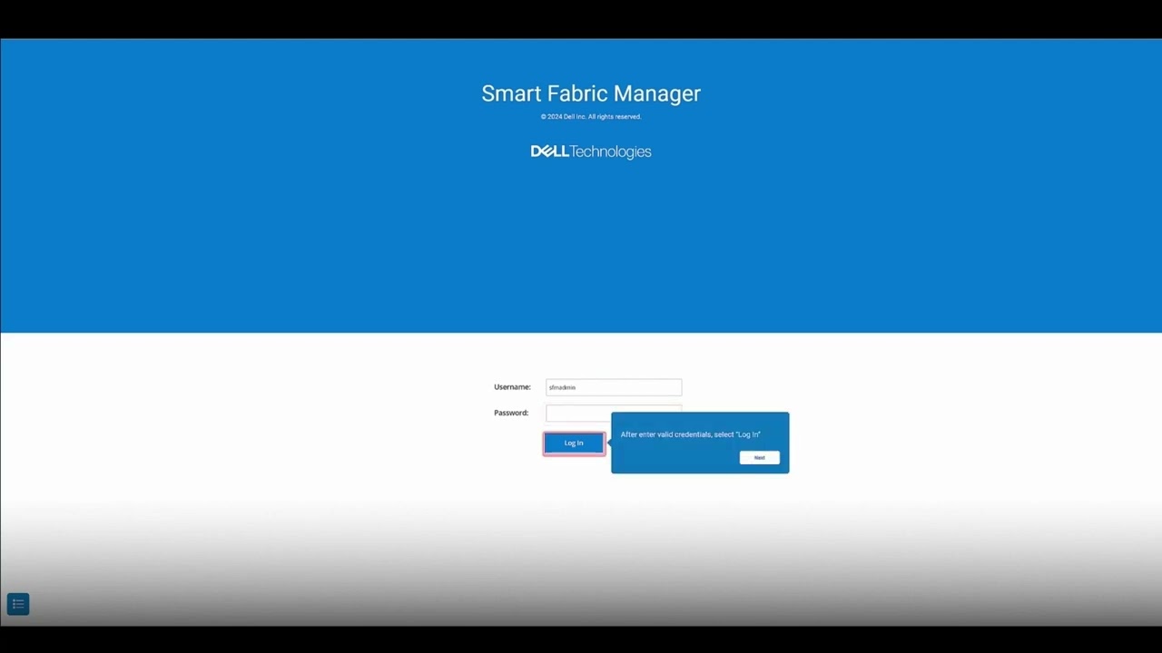 SmartFabric Manager for SONiC Demos - Logging in for the first time