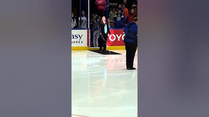 Callie Rapant singing national anthem in Syracuse