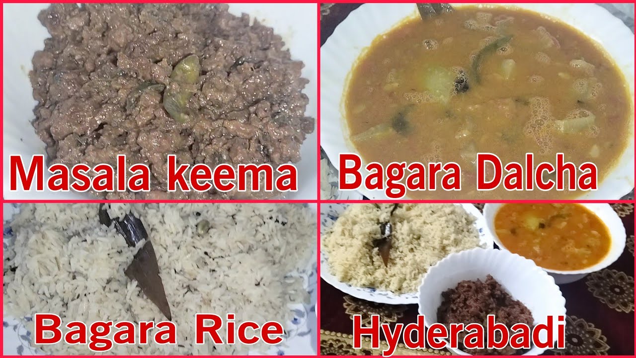 Hyderabadi Bagara Rice ll Bagara kaddu Dalcha ll Mutton Masala Kheema ...