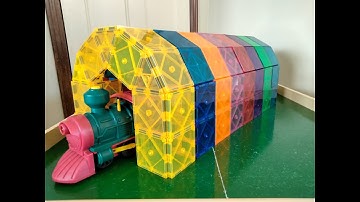 Magnet Tile Design - Rainbow Train Tunnel