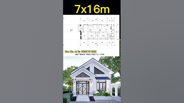 Nhà cấp 4 mái thái 7x16m #anhouse #nhàcấp4máithái #houseplan