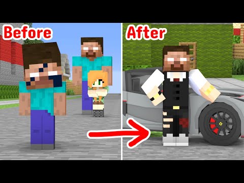Monster School : Ugly Baby Herobrine Becomes Rich - Minecraft Animation