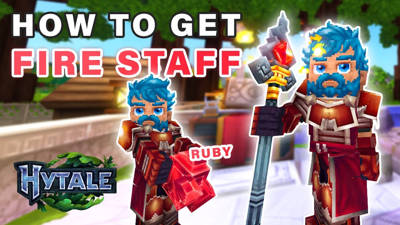 How to get Ruby for Flame (fire) Crystal Staff | Unlock Magic ► Hytale