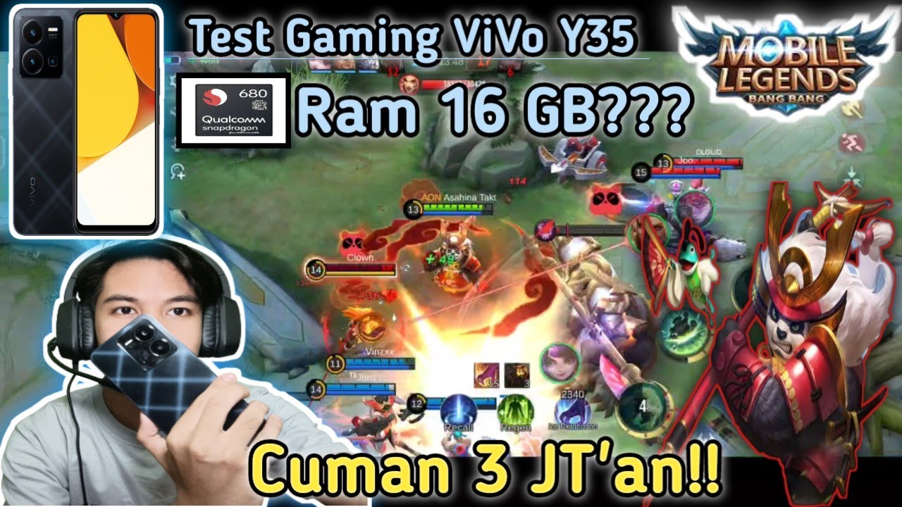 Test Gaming Vivo Y35 Mobile Legends!! Review