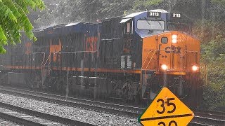 CSX Freight Trains & Then The Rain Came In St Denis