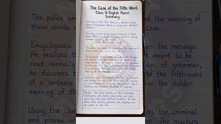 The Case of the Fifth Word Short Summary | Class 8 English Poorvi Unit 3 Ch 7 #class8 #class8english