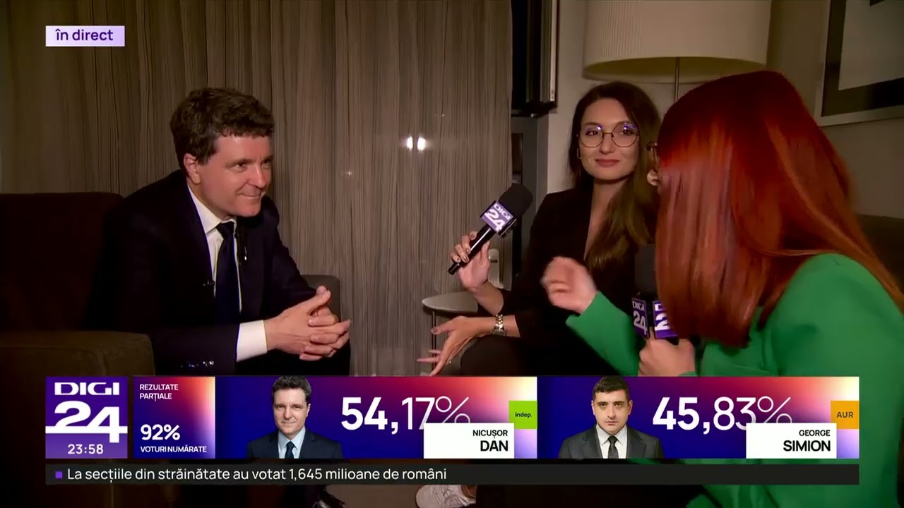 Nicușor Dan a aflat în direct la Digi24 că a devenit Președintele României