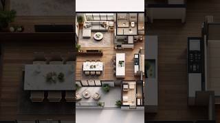 Modern Minimal 3D Floor Plan | Clean &amp; Functional Layout 📐 #shorts #house #floorplan #viral