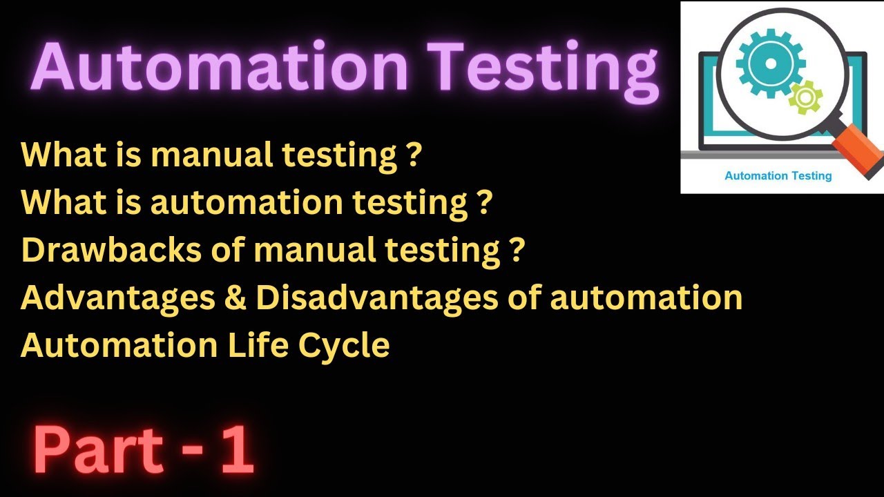 Part 1 what is automation testing automation testing life cycle