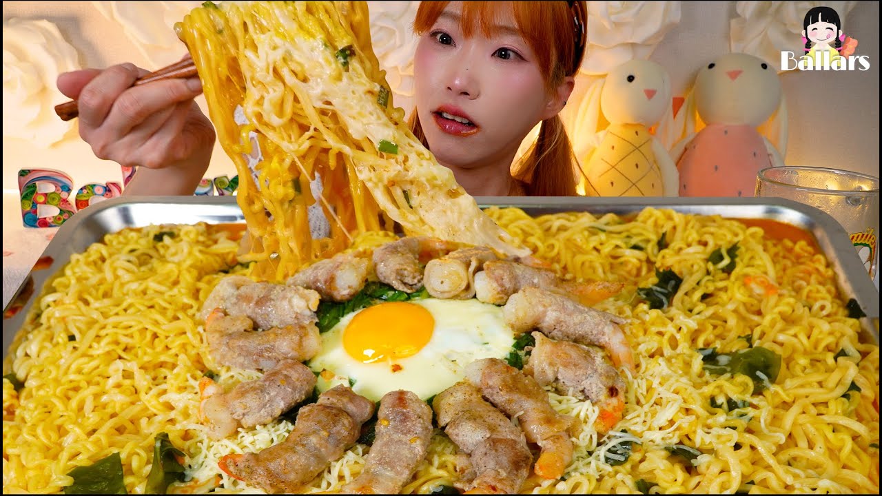 Mukbang:) Shinramyun toomba+RtA ramen 8 bags Mukbang ☆ Big Bites :: ASMR :: Eatingshow ☆