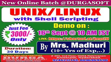 UNIX/LINUX Online Training @ DURGASOFT