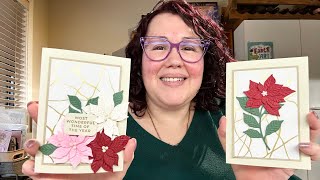 Stampin’ Up! Pretty Poinsettia Impressions Dies & Kintsugi Inspirations Cards #stampinup #cardmaking