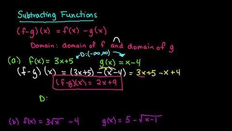 Subtracting Functions and Finding the Domain