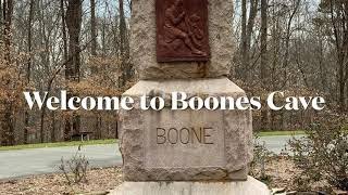 Hiking Boone’s Cave State Park.
