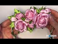 Веночек с розами из лент 🌺. Wreath with ribbon roses 🌹 פרחי סרט סאטן🌺  Corona con rosas