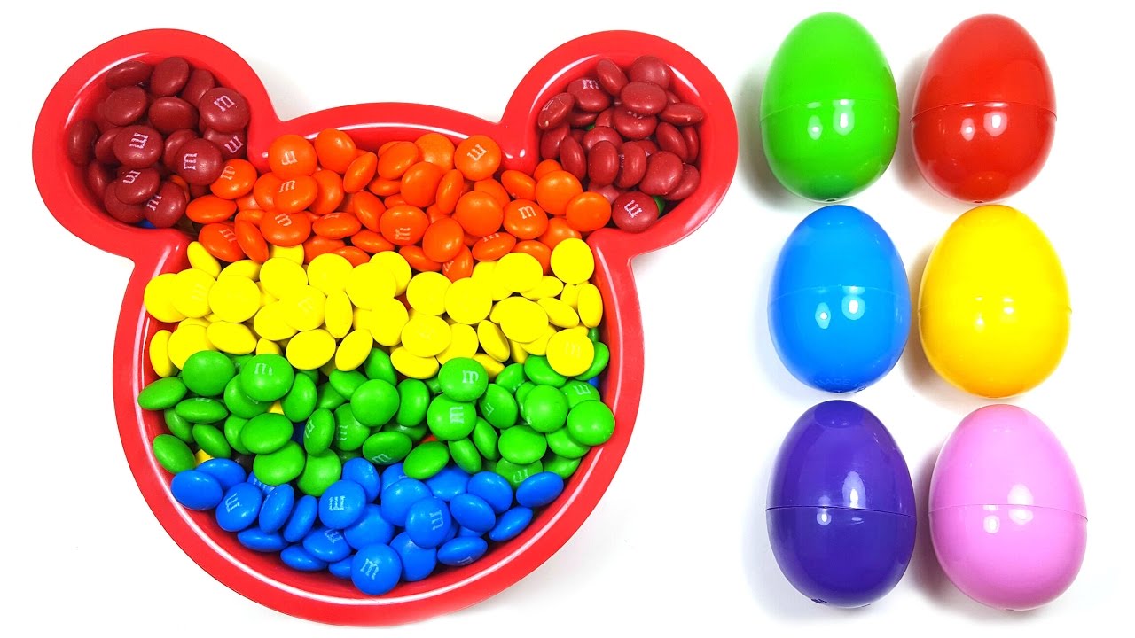 Learn Colors Mickey Mouse Basket Chocolate Candy Surprise Eggs Maya