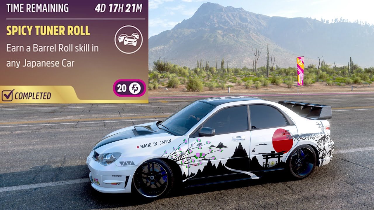 How to Earn a Barrel Roll Skill FH5 Spicy Tuner Roll #Forzathon Daily  Challenge : r/forza