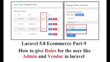 Laravel 5.8 Ecommerce Part-9 | How to give roles for the user in laravel