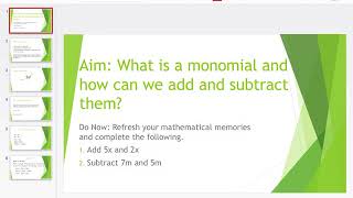 Adding Monomials