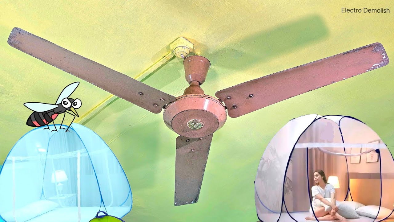 Early 90s 1500mm Himadri Vintage Ceiling Fan vs Mosquito Net | with [Spring Wobble Test] 🔥🔥🔥