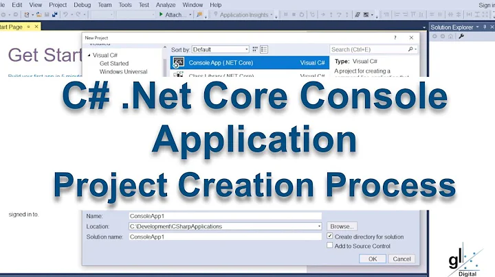 C# .NET Core Console Application Project Creation Process using Visual Studio 2017 (Windows)