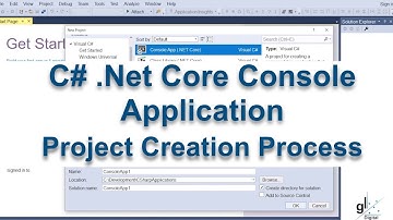 C# .NET Core Console Application Project Creation Process using Visual Studio 2017 (Windows)