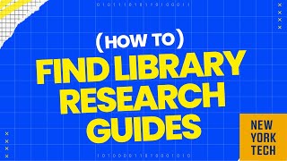 How to find Library Research Guides
