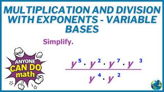 Multiplication And Division With Exponents - Variable Bases