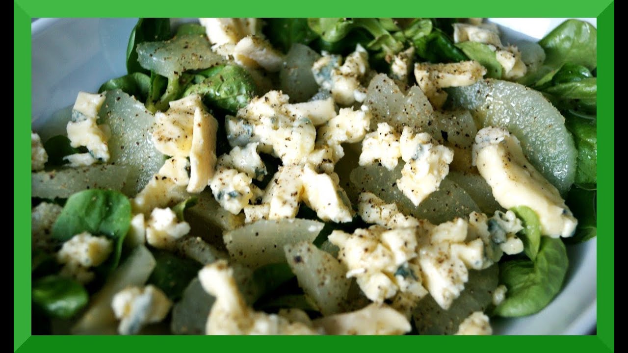 Salatrezept mit Feldsalat Roquefort und Birne - YouTube