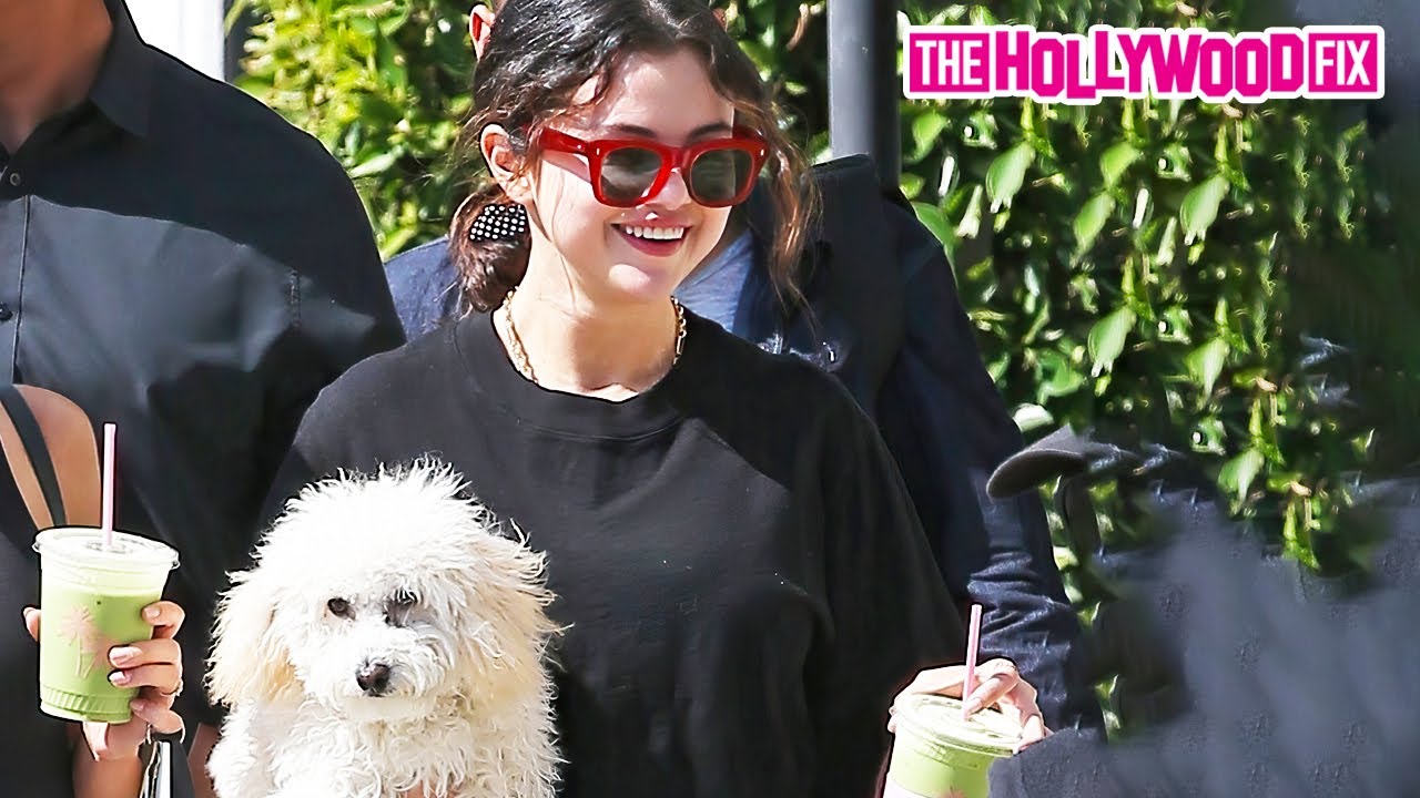 Selena Gomez Looks Happier Than Ever Grabbing Drinks With Her Dog Selena Gomez Looks Happier Than Ever Grabbing Drinks With Her Dog